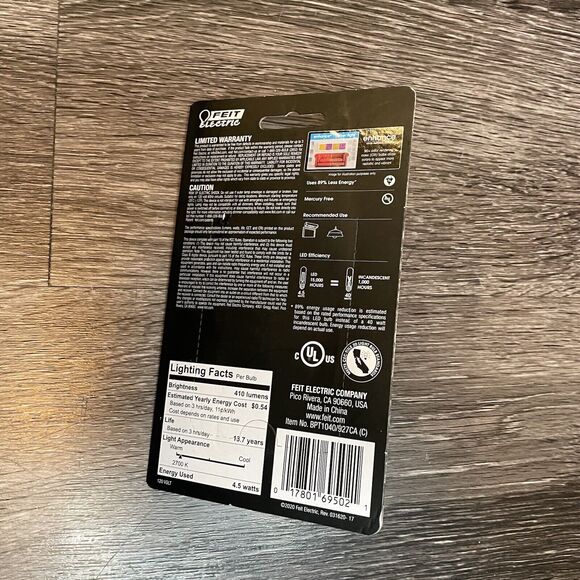 FEIT Electric 45 watts T10 LED Bulb 400 lumens Soft White 40 Watt Tubular - Picture 2 of 2